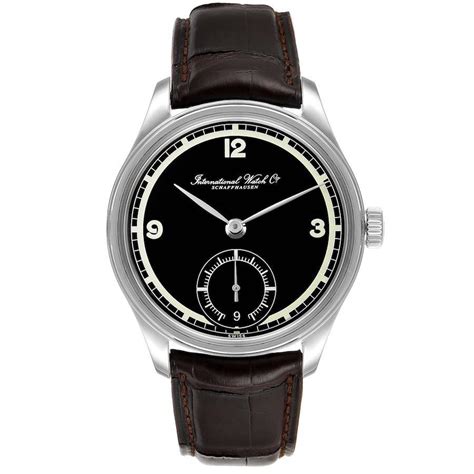 iwc portuguese manual iw510205|IWC Portuguese Black Dial Manual Wind Steel Mens Watch .